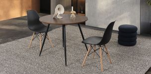 Comedor Redondo Marla Con Sillas Atlas Negro 3 Piezas