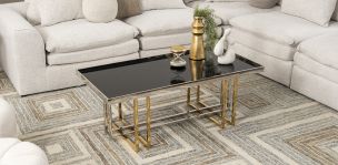 Mesa De Centro Rectangular King Dorado