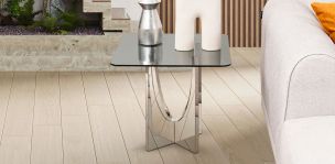 Mesa Lateral Cuadrada Edric Plata