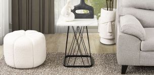 Mesa Lateral Cuadrada Nápoles Blanco