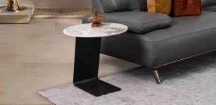 Mesa Lateral Redonda Windy Blanco