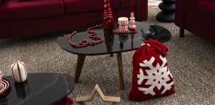 Mesa De Centro Cuarzo Golden Negro Mediana 