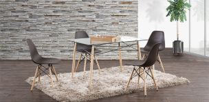 Comedor Rectangular Atlas Con Sillas Café 5 Piezas