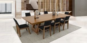 Comedor 300 Cm Matera CL Negro 9 Piezas