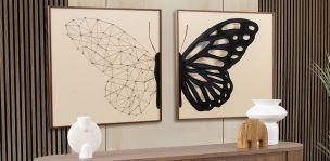 Cuadro Decorativo Al Oleo Mariposa CL Beige