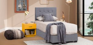 Recámara Individual Anfield Con Buró Naro Amarillo 2 Piezas