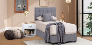 Recámara Individual Anfield Con Buró Naro Blanco 2 Piezas