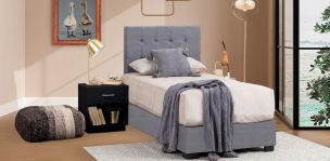 Recámara Individual Anfield Con Buró Naro Negro 2 Piezas