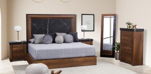 Recámara King Size Agata Negro 5 Piezas