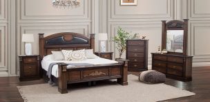 Recámara King Size Mali Café Nogal 5 Piezas