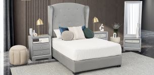 Recámara Matrimonial Perla Plus Gris 4 Piezas