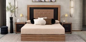 Recámara King Size Antea Café Nogal 3 Piezas