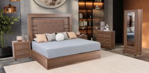 Recámara King Size Antea Café Parota 5 Piezas