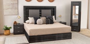 Recámara King Size Cairo Plus Gris 4 Piezas