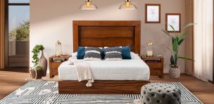 Recámara King Size Cindy Nogal 3 Piezas