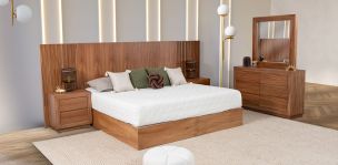 Recámara King Size Citara Nogal 5 Piezas