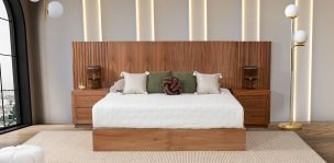 Recámara King Size Citara Nogal 3 Piezas