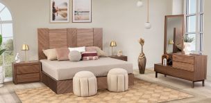 Recámara King Size Donna Café 4 Piezas 