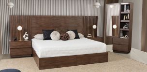 Recámara King Size Loana CL Café 4 Piezas