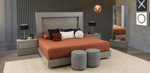 Recámara King Size Marbella Gris 4 Piezas