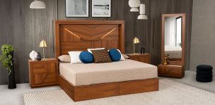 Recámara King Size Varsovia Café 4 Piezas