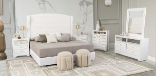 Recámara King Size Perla Plus Blanco 5 Piezas