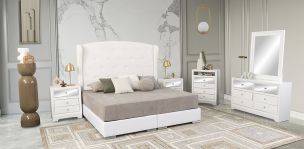 Recámara King Size Perla Plus Blanco 5 Piezas