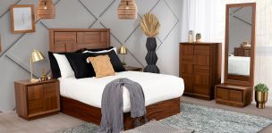 Recámara Matrimonial Atenas Café Parota 4 Piezas