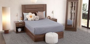 Recámara Matrimonial Rosetta Café 4 Piezas