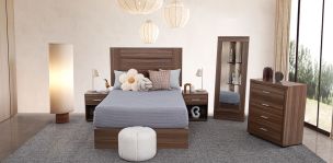 Recámara Matrimonial Rosetta Café 5 Piezas