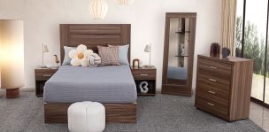 Recámara Matrimonial Rosetta Café 5 Piezas