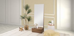 Espejo Vertical Con Cajón Kala Café