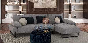 Sala En L Derecha Con Respaldo Abatible Regine Gris