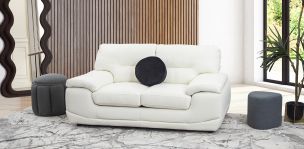 Sofá 2 Plazas Piel Match Lazzio Blanco (Boal)