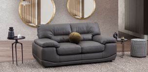 Sofá 2 Plazas Piel Match Lazzio Gris (Boal)