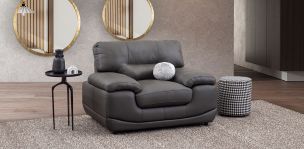 Sillón Piel Match Lazzio Gris (Boal)