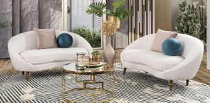 Sala Abrassi Beige 2 Piezas