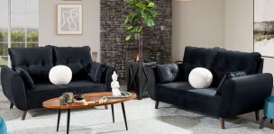 Sala Aria Negro 2 Piezas