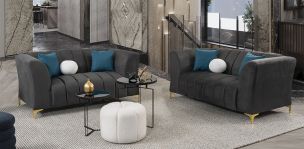 Sala Emma Gris 2 Piezas