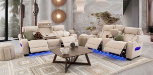 Sala Con Reclinables Eléctricos Jetour Beige