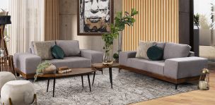 Sala Maya Gris 2 Piezas  