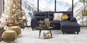 Sala Modular Derecha  Preston PU Azul