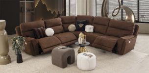 Sala Modular Con Reclinables Eléctricos Darno Curvo Café (Boal)
