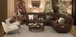 Sala Modular Con Reclinables Eléctricos Darno Curvo Café (Boal)