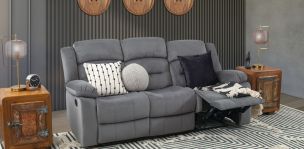 Sofá 3 Plazas Con 2 Reclinables Melbury Gris