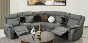 Sala Modular Reclinable Damasco Gris