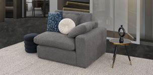 Sillón Con Brazo Derecho Romelly Gris