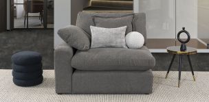 Sillón Con Brazo Izquierdo Romelly Gris