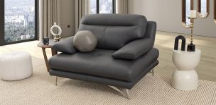 Sillón Piel Match Colette Dark Grey  (Boal)