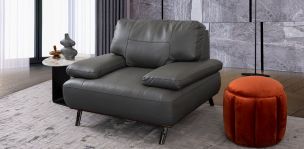 Sillón Piel Scola Gris (Boal)